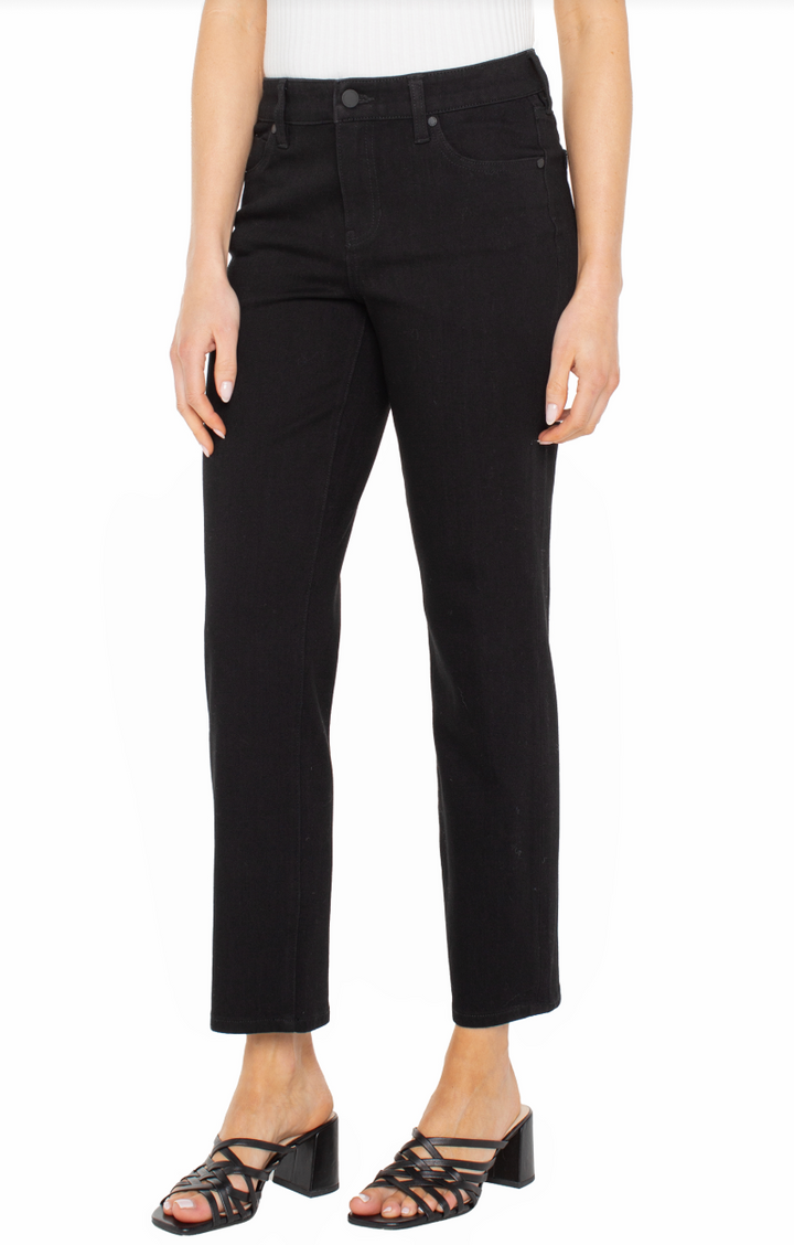 Liverpool Jeans Liv 28-inch relaxed skinny jeans in denim, featuring a casual fit and classic five-pocket design.