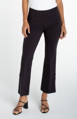 Liverpool Jeans Stella 27-inch button flare pant, stylish women's bottoms with a button detail and flared leg design.