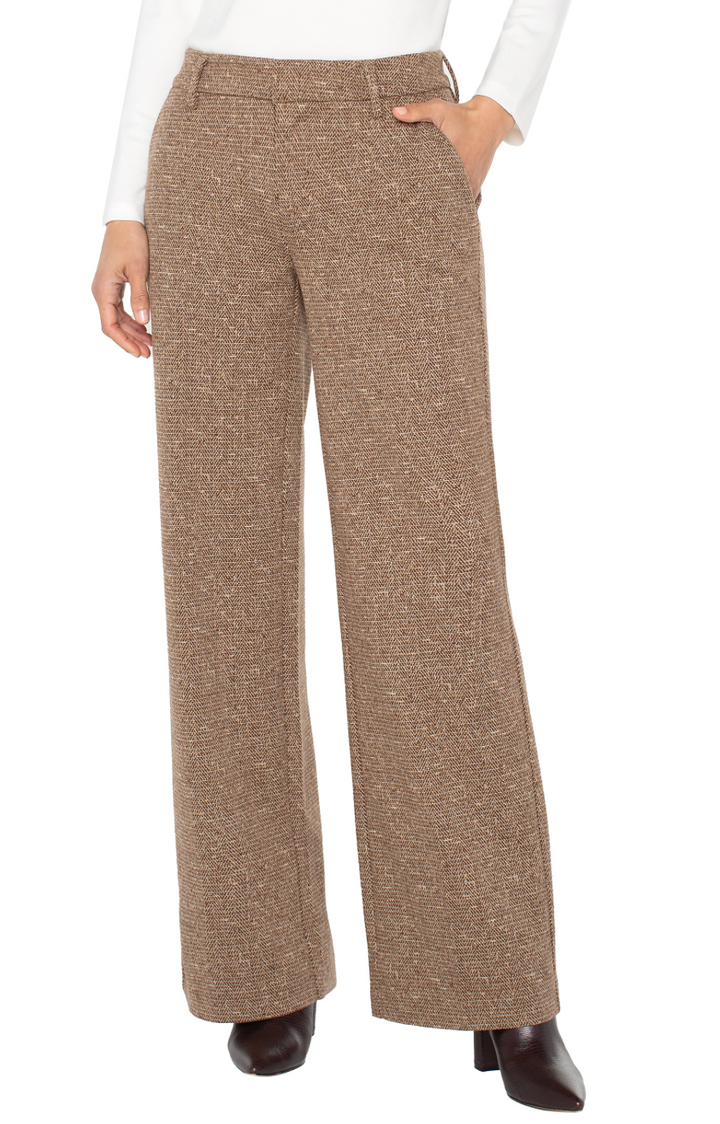 Liverpool Jeans Kelsey 31-inch herringbone pant, stylish women's bottoms with a classic herringbone pattern and tailored fit.