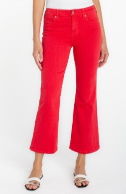 Liverpool Jeans Hannah 25.5-inch crop jean bottoms with a relaxed fit and classic five-pocket design.