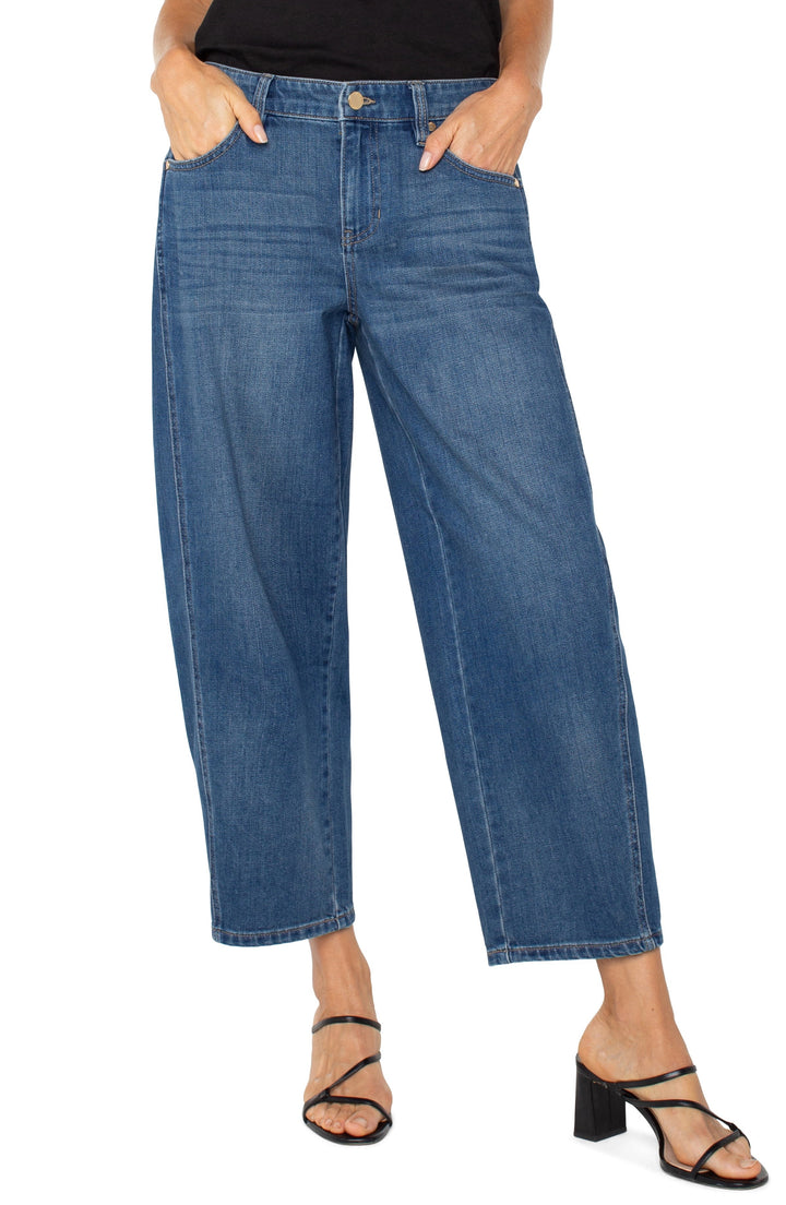 Liverpool Jeans Barrel 26-inch jean bottoms shown in classic denim with a relaxed fit and stylish design.