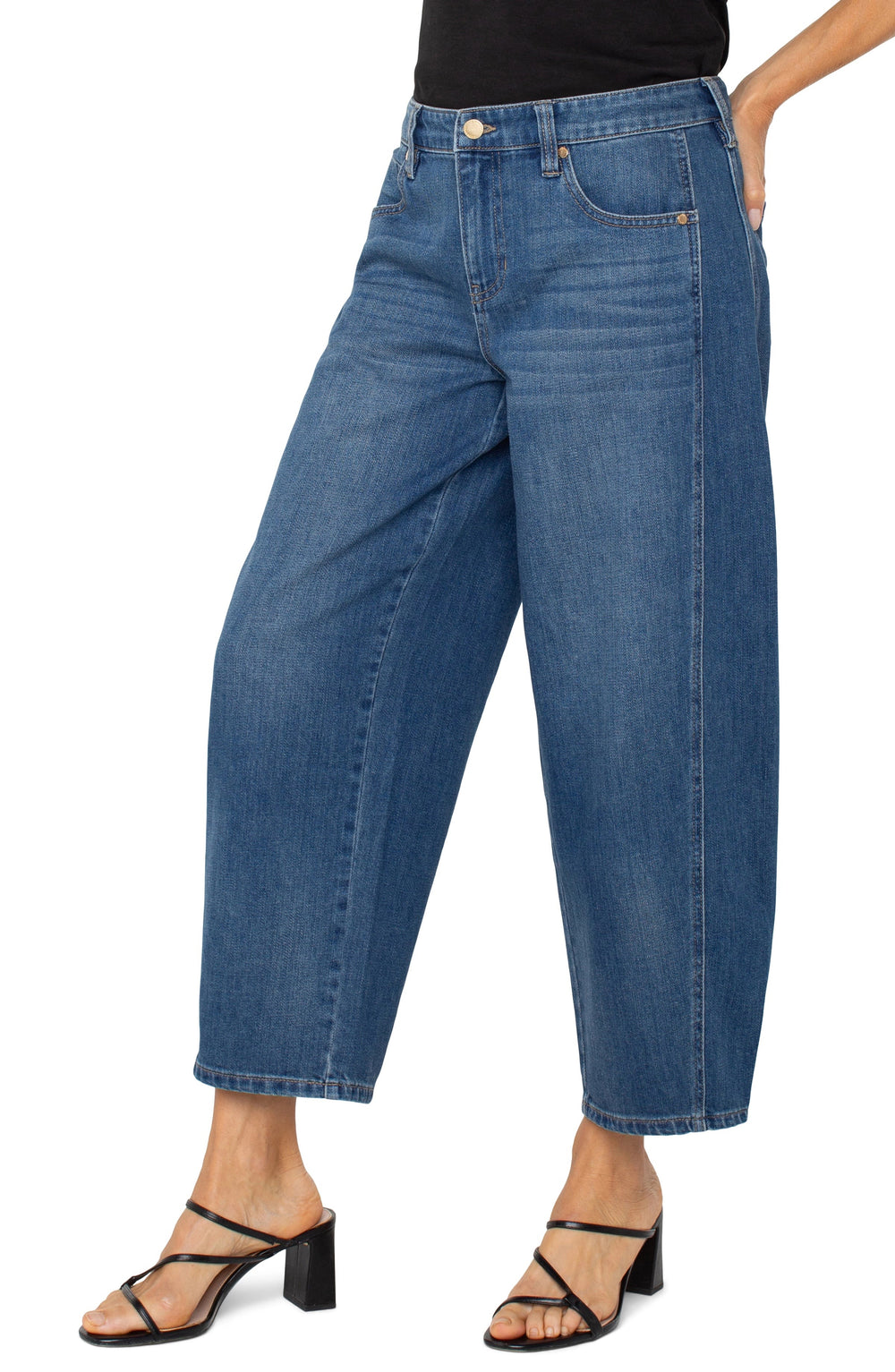 Liverpool Jeans Barrel 26-inch jean bottoms featuring classic denim with a relaxed fit and stylish design.