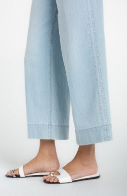 Liverpool Jeans Stripe 25-inch side embroidered jeans featuring stylish embroidery on the sides, casual bottoms for versatile wear.