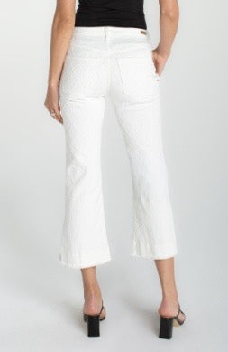 Liverpool Jeans Hannah 25.5-inch diamond print jean bottoms with stylish diamond pattern and classic denim fit.