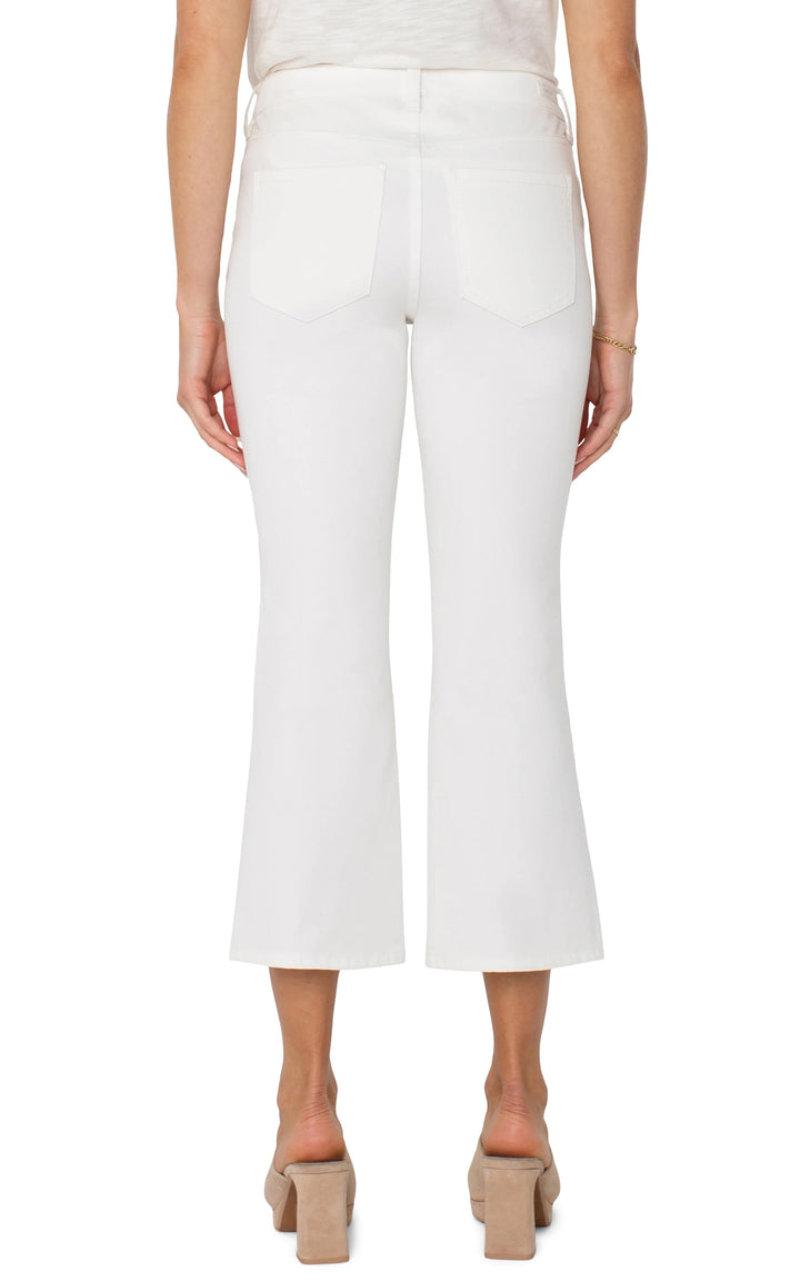 Liverpool Jeans Hannah Crop 25.5 Flare Jean in denim, showcasing high-rise fit, cropped length, and stylish flare silhouette.