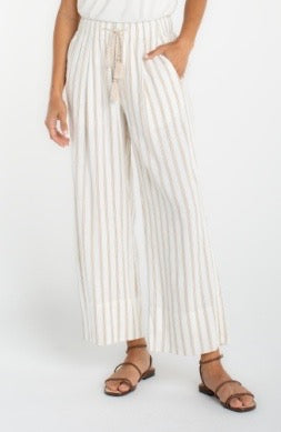 Striped tassel wide-leg pants from Liverpool Jeans, featuring a relaxed fit and colorful vertical stripes in the bottoms category.