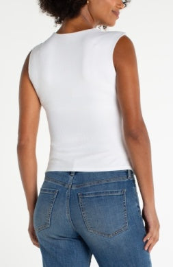Liverpool Jeans built-in bra sleeveless top, soft fabric with a fitted sleeveless design, perfect for casual or layered outfits.