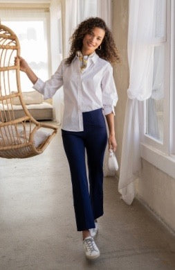Light blue adjustable sleeve blouse from Liverpool Jeans, featuring a relaxed fit and stylish design, perfect for casual or office wear.