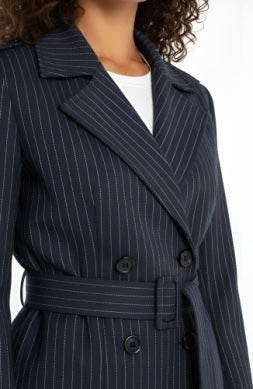 Liverpool Jeans cropped trench jacket, stylish tops with a tailored fit and classic design, shown in a versatile neutral color.