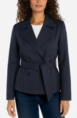 Liverpool Jeans cropped trench jacket, stylish tops with a tailored fit, featuring a classic trench design and versatile silhouette.