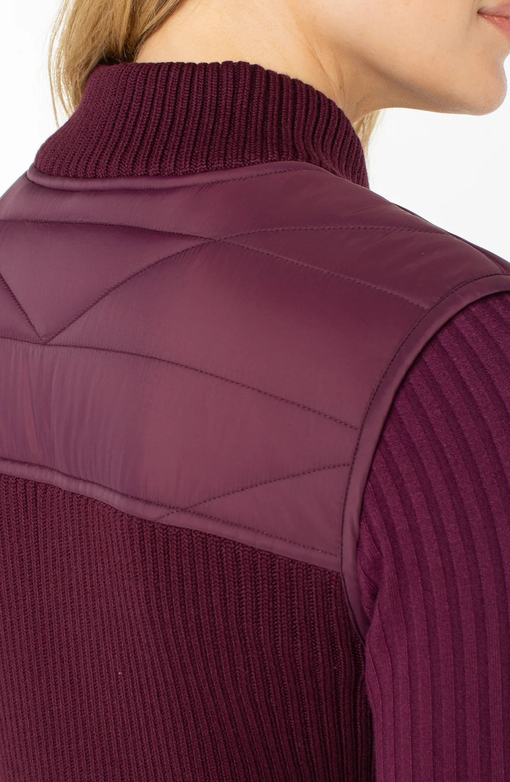 Liverpool Jeans front quilted vest, lightweight tops with quilted pattern and zip closure, perfect for layered casual wear.