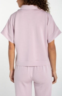 Liverpool Jeans half zip popover top featuring a relaxed fit and soft fabric, ideal for casual and stylish outfits.
