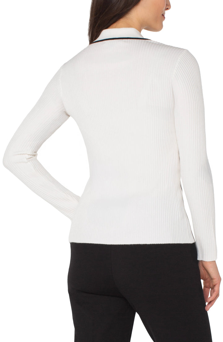 Liverpool Jeans V-neck side-stripe sweater, stylish tops with a V-neck and side stripe detail, perfect for casual wear.