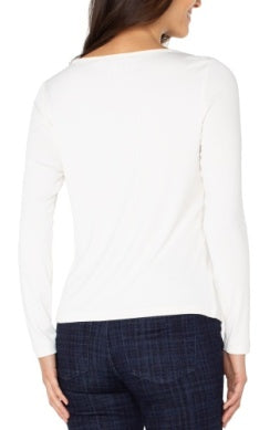 Liverpool Jeans boat neck long sleeve top, lightweight and comfortable, with a relaxed fit and classic style.