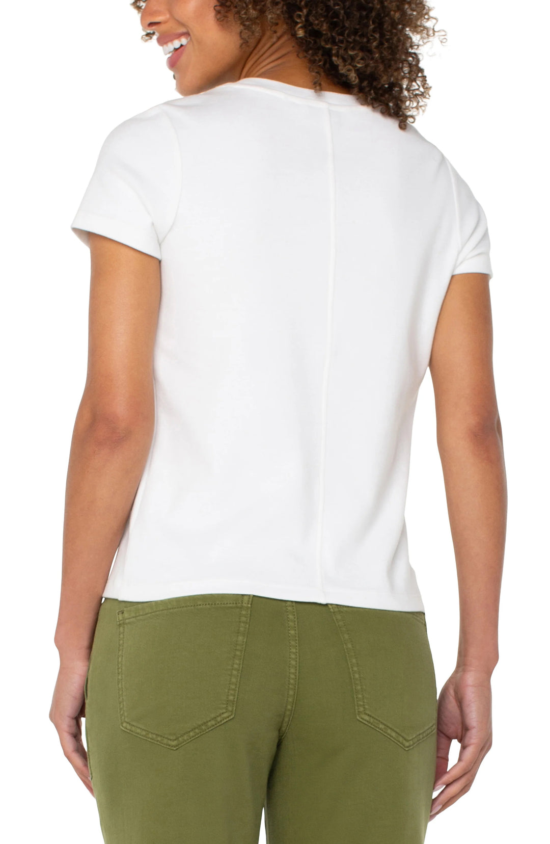 Liverpool Jeans short sleeve crew tee in soft cotton, featuring a classic fit and crew neckline, perfect for casual tops.