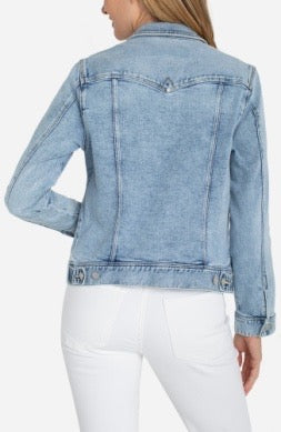 Liverpool Jeans Classic LE Jean Jacket, men's denim tops with button-front and classic fit, shown in blue wash.