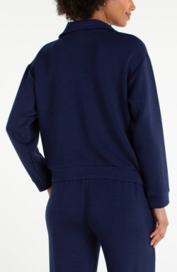 Liverpool Jeans half zip popover top, stylish long sleeve tops with a half zipper detail, in a casual, comfortable design.