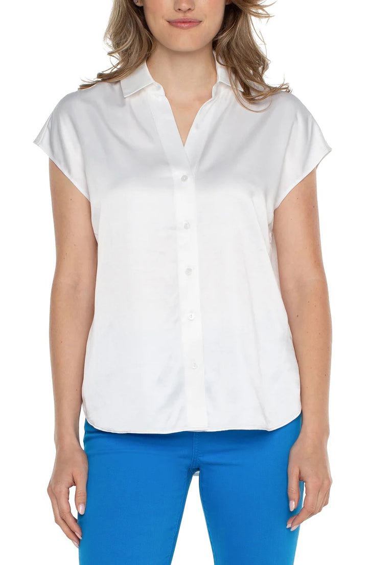 Liverpool Jeans dolman sleeve blouse, stylish tops with flowing fabric and relaxed fit, perfect for casual or office wear