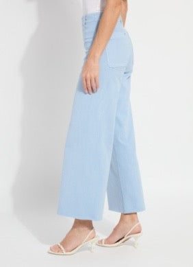 Lysse Erin Antique Wide Leg Jean, stylish denim bottoms with a relaxed fit and vintage-inspired wash, displayed on a white background.