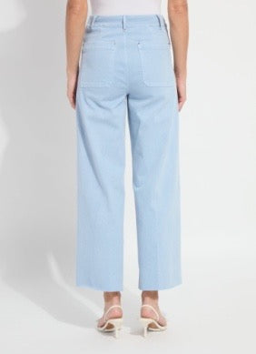 Lysse Erin Antique Wide Leg Jean bottoms with high waist and relaxed fit, denim fabric, and antique wash finish.