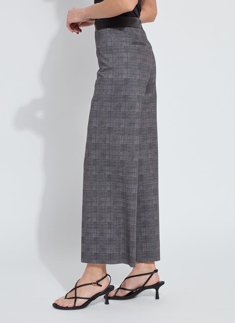 Lysse Denver Hi-Waist Printed Pant showing a high-waist design with colorful geometric print on lightweight fabric.