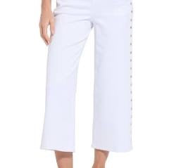 Lysse Willa scallop white jean bottoms with stylish scalloped hem and fitted design, perfect for casual and dressy looks.