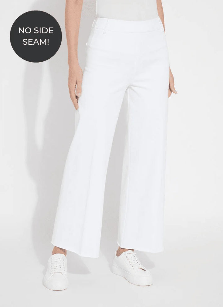 Lysse Erin high-waist wide-leg pants in black, showcasing the flowy, wide-leg design and smooth fabric front view.
