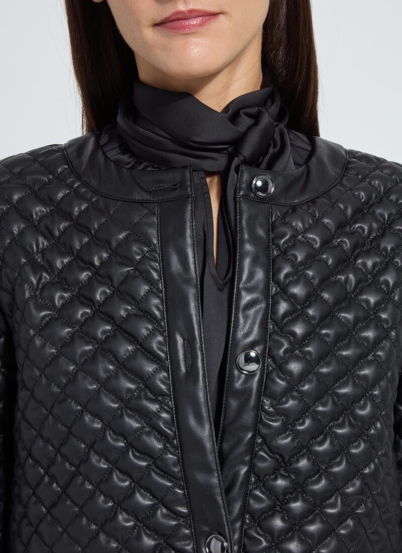Lysse Aurelle quilted vegan jacket tops with a stylish padded design and a sleek, modern look.