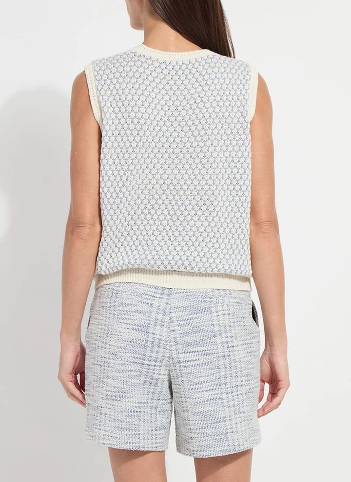 Lysse Claire Mesh Sweater Shell, lightweight tops with a breathable mesh design, in a soft, neutral color.