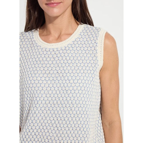 Lysse Claire Mesh Sweater Shell, a stylish black mesh top with a fitted design and long sleeves, perfect for layered fashion.