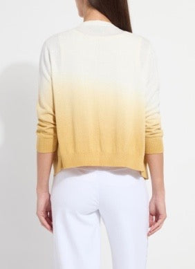 Lysse Reign Ombre Cardigan Sweater, stylish tops with a gradient ombre design, soft knit fabric, long sleeves, and open front.