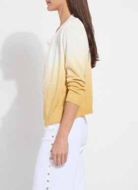 Lysse Reign Ombre Cardigan Sweater in soft gradient colors, long-sleeve tops with a relaxed fit and open front design.