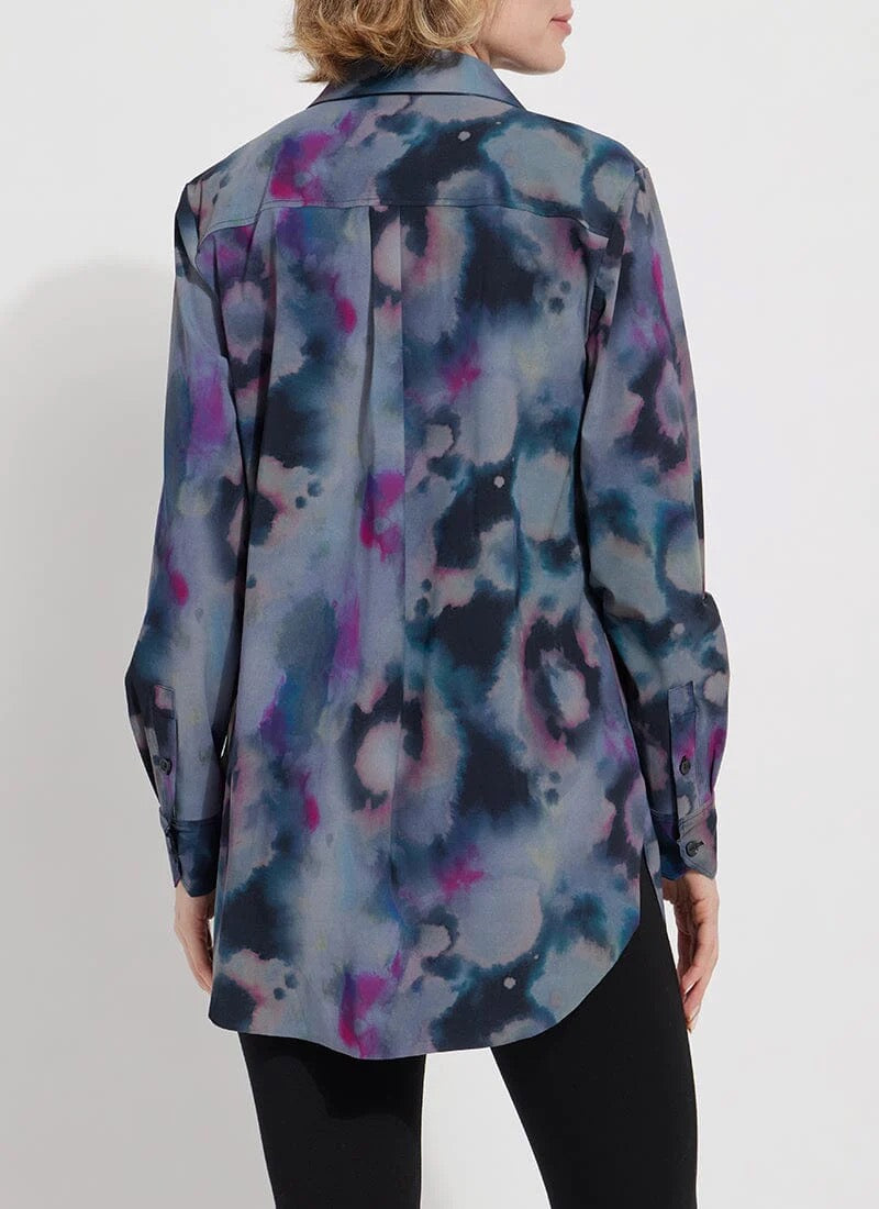 Lysse Printed Schiffer Blouse, stylish tops with floral pattern, long sleeves, and lightweight fabric, perfect for casual or office wear.