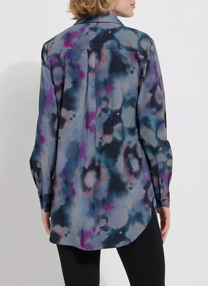 Lysse Printed Schiffer Blouse, stylish tops with floral pattern, long sleeves, and lightweight fabric, perfect for casual or office wear.
