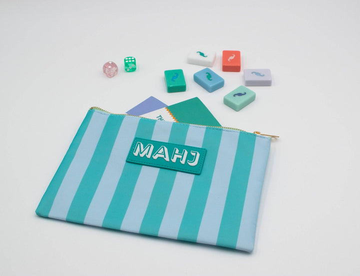 My Fair Mahjong gift bag with colorful Mahjong card and accessory designs, perfect for storing Mahjong game pieces and accessories.