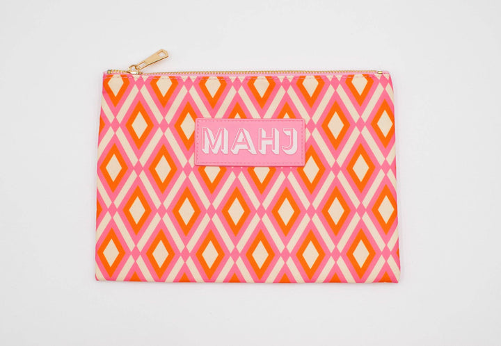 My Fair Mahjong Mahjong card and accessory bag with decorative design, ideal for storing game pieces and cards.