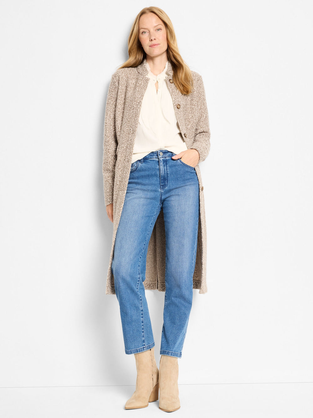 Ivory chiffon blouse from Nic & Zoe featuring flowing fabric and a relaxed fit, perfect for stylish tops.