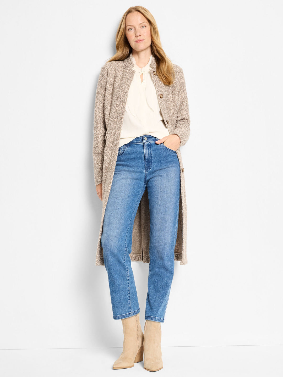 Ivory chiffon blouse from Nic & Zoe featuring flowing fabric and a relaxed fit, perfect for stylish tops.