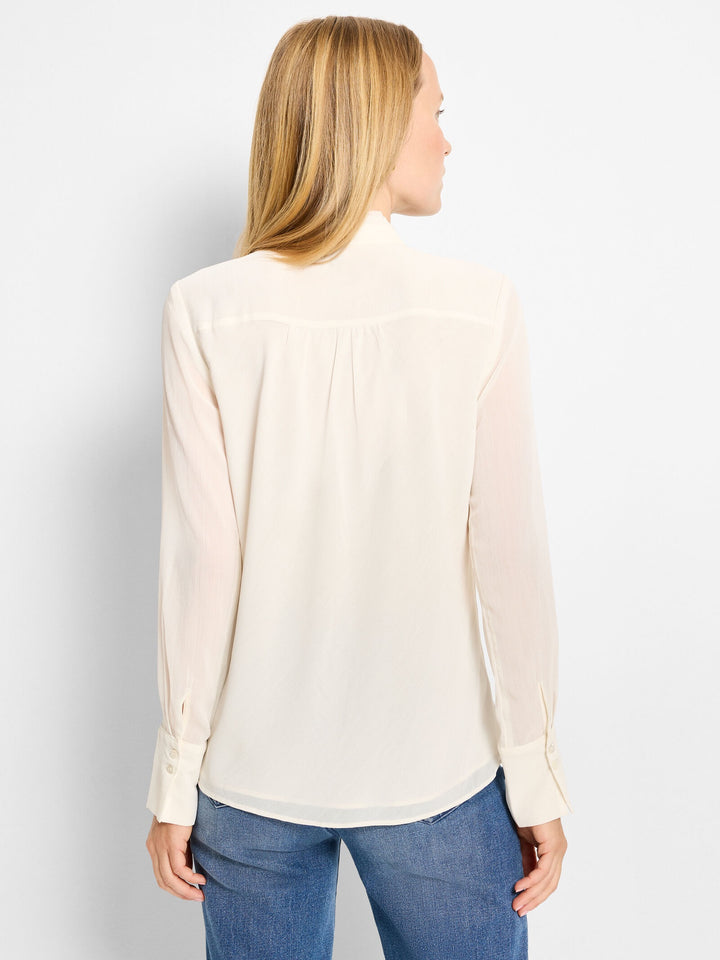 Ivory chiffon blouse from Nic & Zoe featuring a flowing, elegant design perfect for stylish tops.