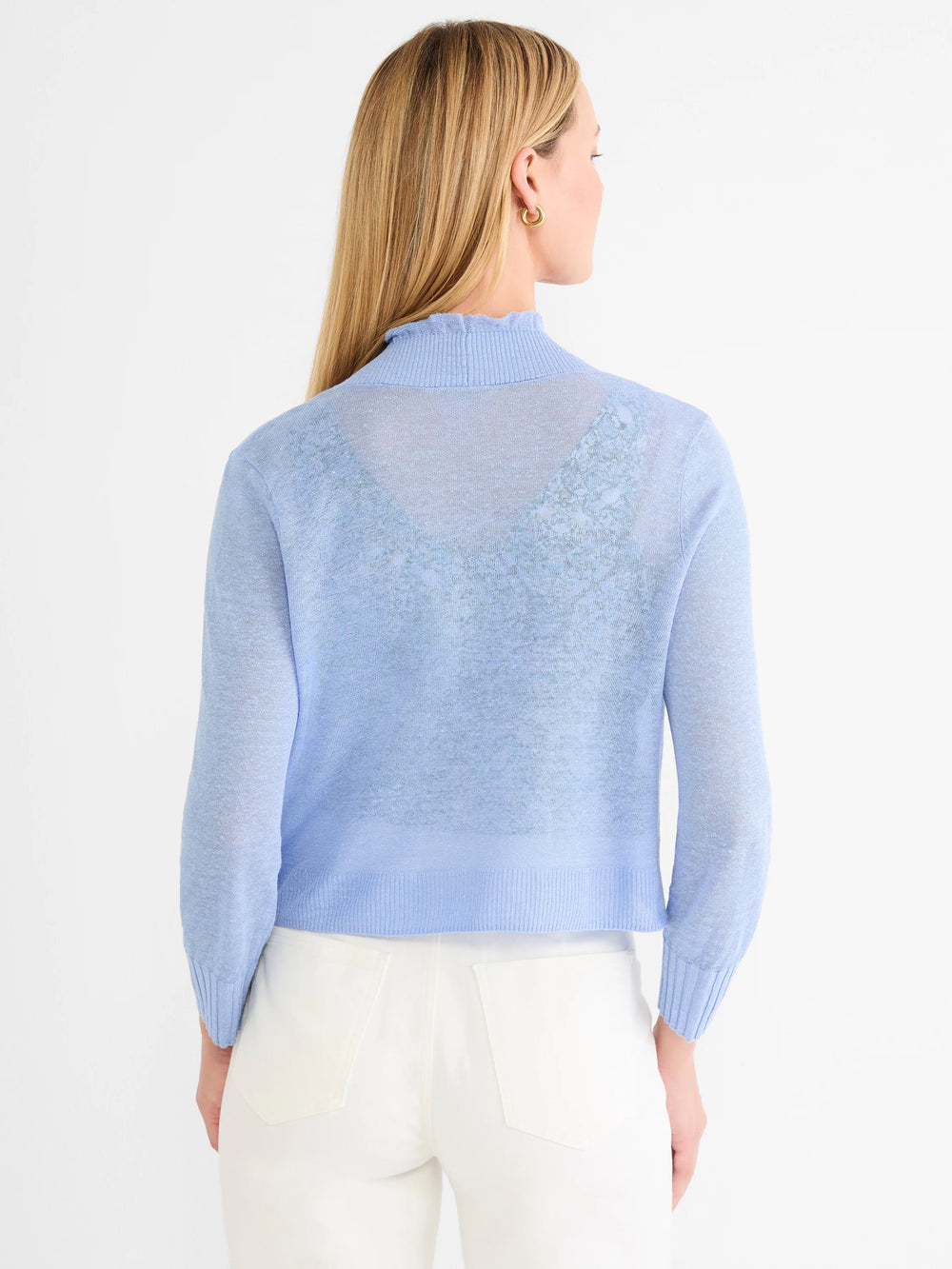 Nic & Zoe ruffle featherknit cardigan, cozy knit top with ruffle details, soft featherknit fabric, in a stylish design.