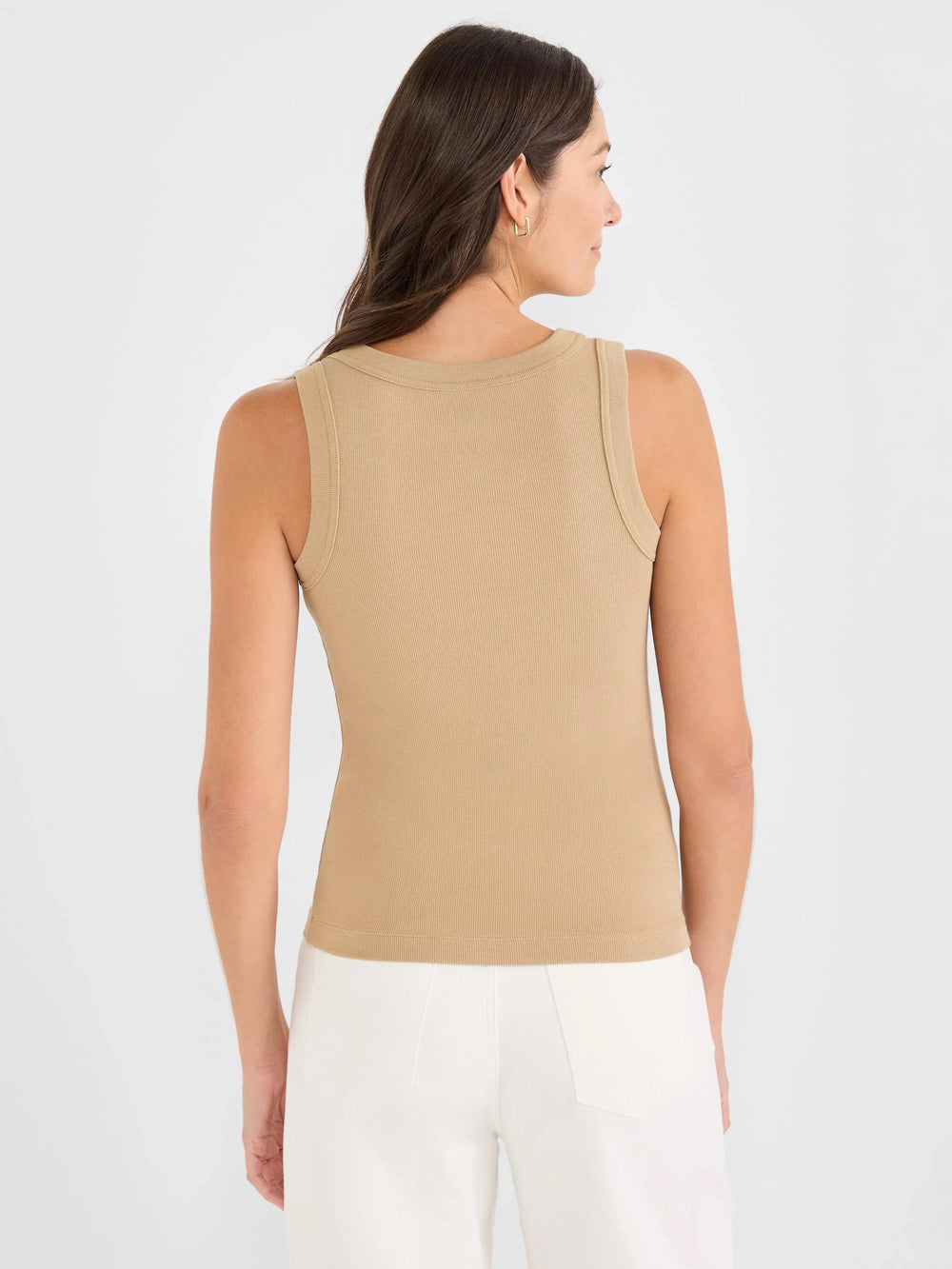 Nic & Zoe Perfect Rib Scoop Tee, a casual women's top in soft ribbed fabric with a scoop neckline, shown in a relaxed fit.
