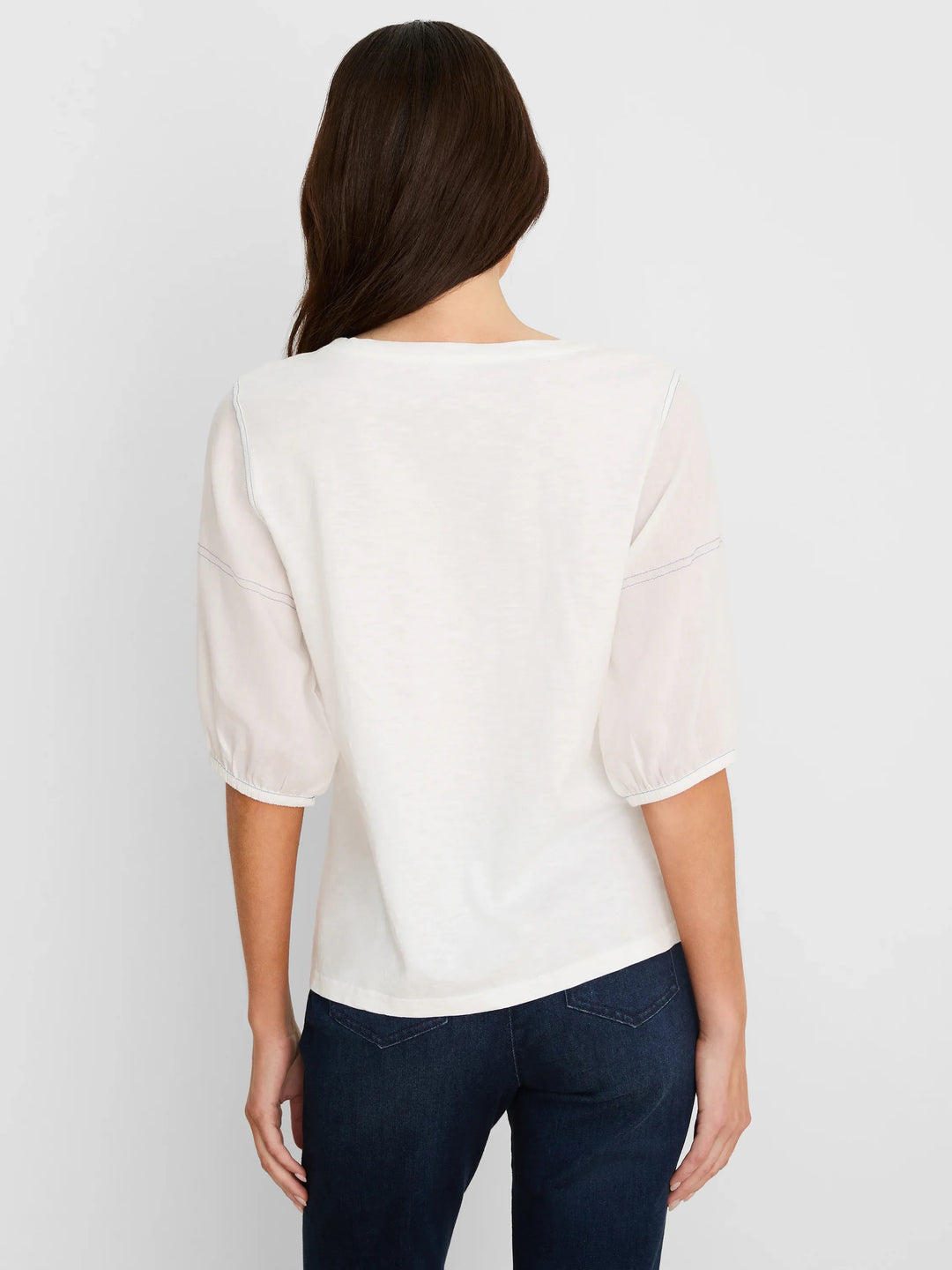 Nic & Zoe linen and cotton sleeve tee, lightweight tops with short sleeves, in a relaxed fit, displayed on a neutral background.