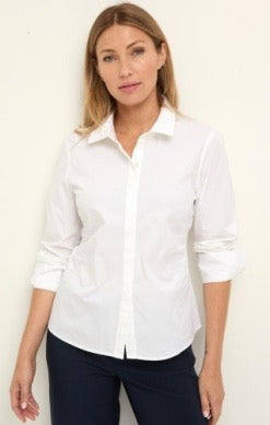 Nic & Zoe pintuck stretch cotton shirt, a stylish tops option featuring a fitted design with pintuck details and long sleeves.