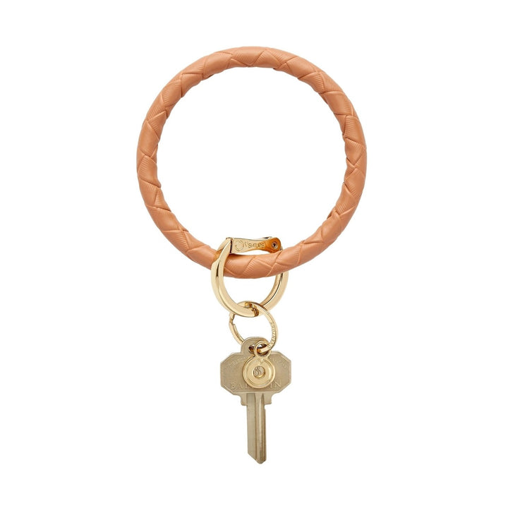 O-venture "O" Ring leather key ring with a sleek leather strap and metal "O" ring, perfect for organizing keys and accessories.