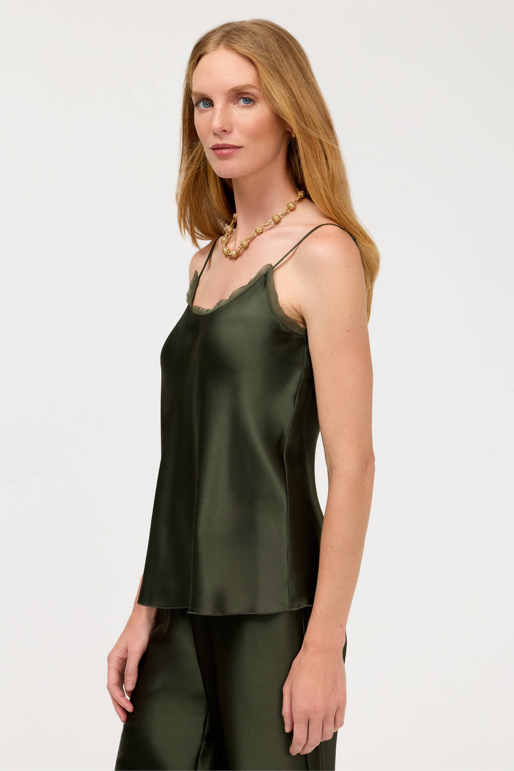 Olivine Essentials silk cami top by Johnny Was featuring a lightweight, stylish design with delicate straps and smooth fabric.