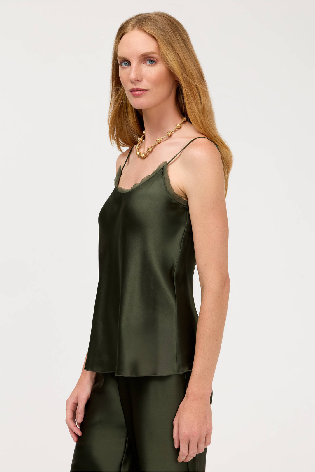 Olivine Essentials silk cami top by Johnny Was featuring a lightweight, stylish design with delicate straps and smooth fabric.