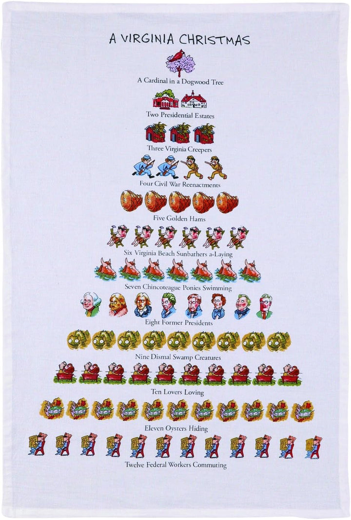 Christmas dish towel by Peking Handicraft, Inc. featuring festive holiday design, soft fabric, and decorative home kitchen decor.