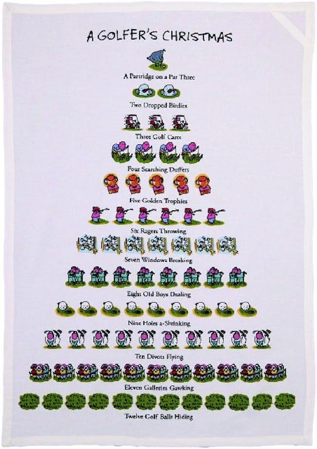 Christmas-themed dish towel from Peking Handicraft, INC featuring festive holiday designs for home kitchen decoration.