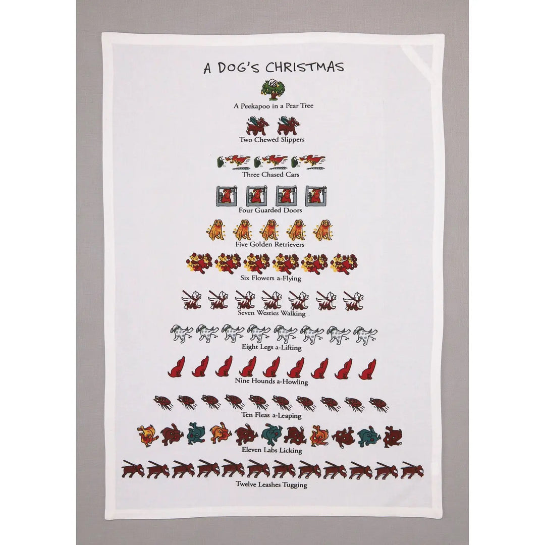 Christmas dish towel from Peking Handicraft, INC featuring festive holiday patterns for home kitchen decor.