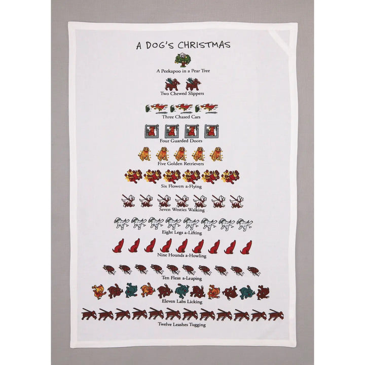 Christmas dish towel from Peking Handicraft, INC featuring festive holiday patterns for home kitchen decor.